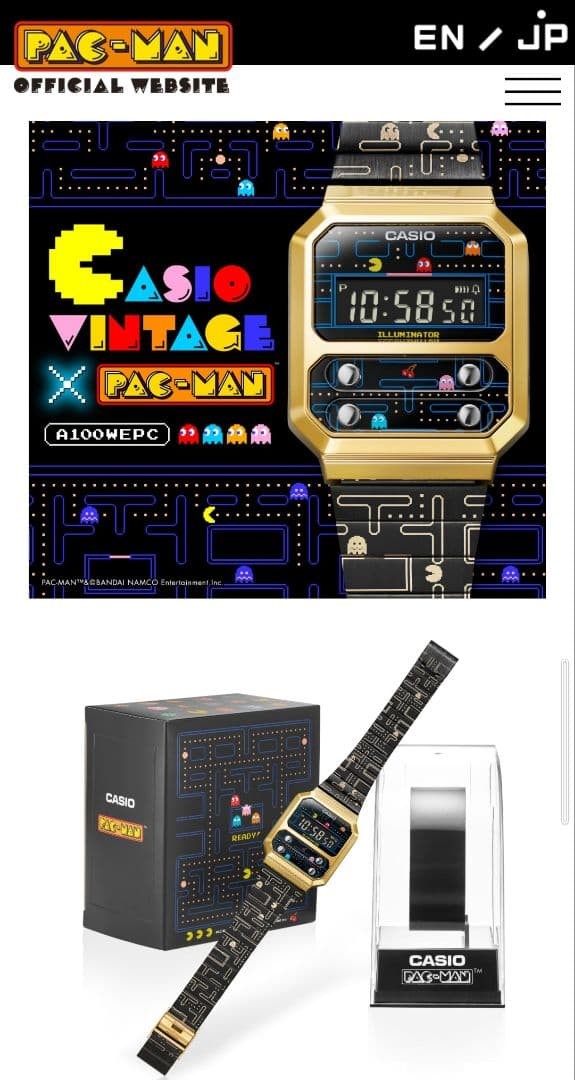 CASIO A100WEPC-1BJR Pac-Man Collaboration Digital Watch Limited Edition Japan