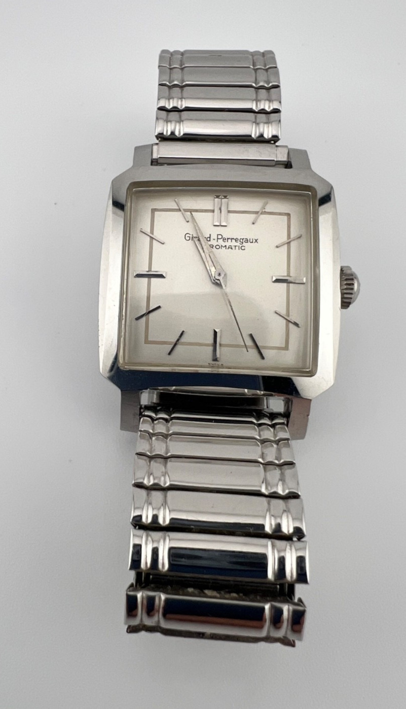 1957 GIRARD PERREGAUX Gyromatic Watch, Model 7046, SS Case, Keeps Accurate Time!