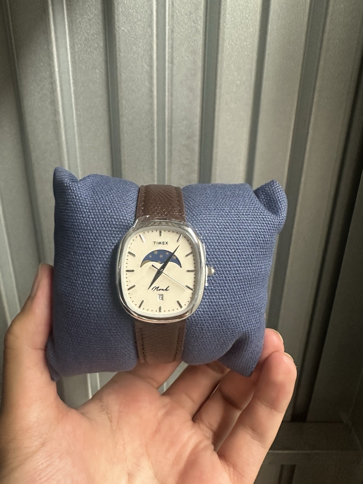 *Brand New* NOAH x TIMEX Steel Face Oval Moon Phase Brown Leather strap