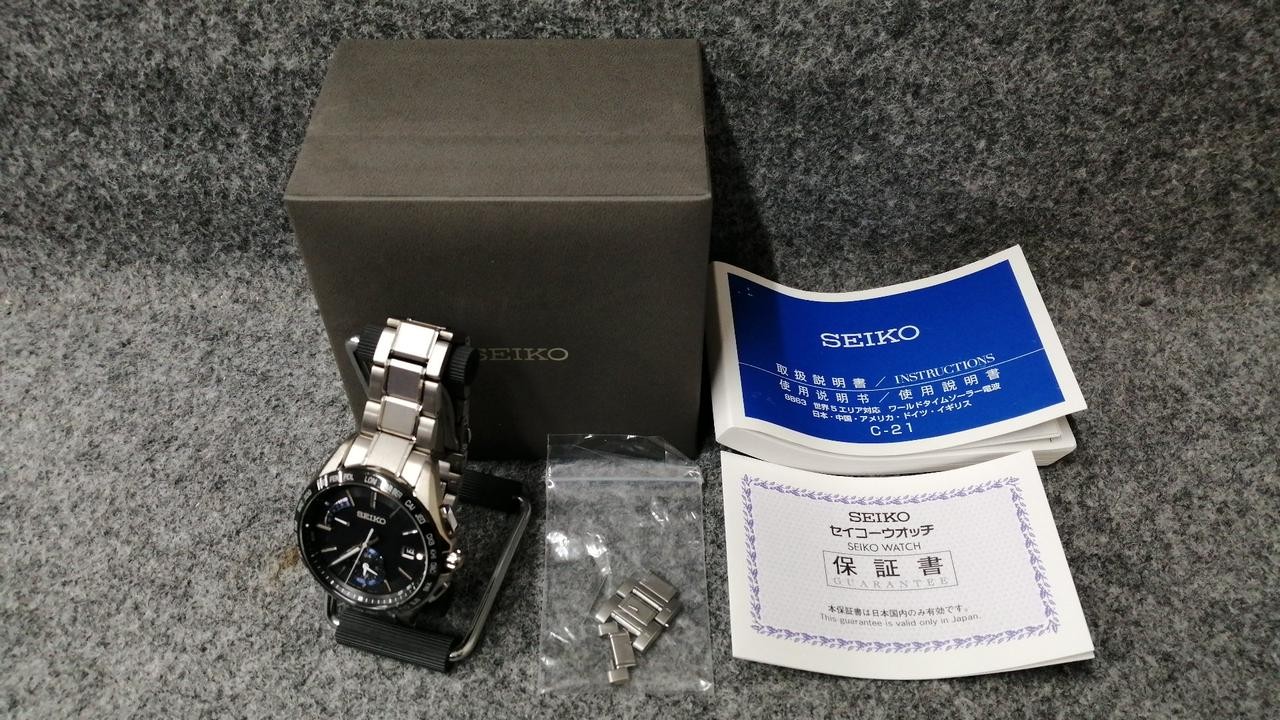 SEIKO Brightz 8B63-0AB0 Solar Radio Titanium World Time Watch 2019