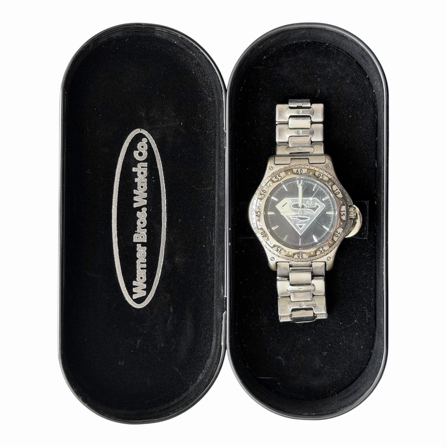 Superman S Shield Fossil Watch WB Warner Bros Studio Store 1998 – AS IS
