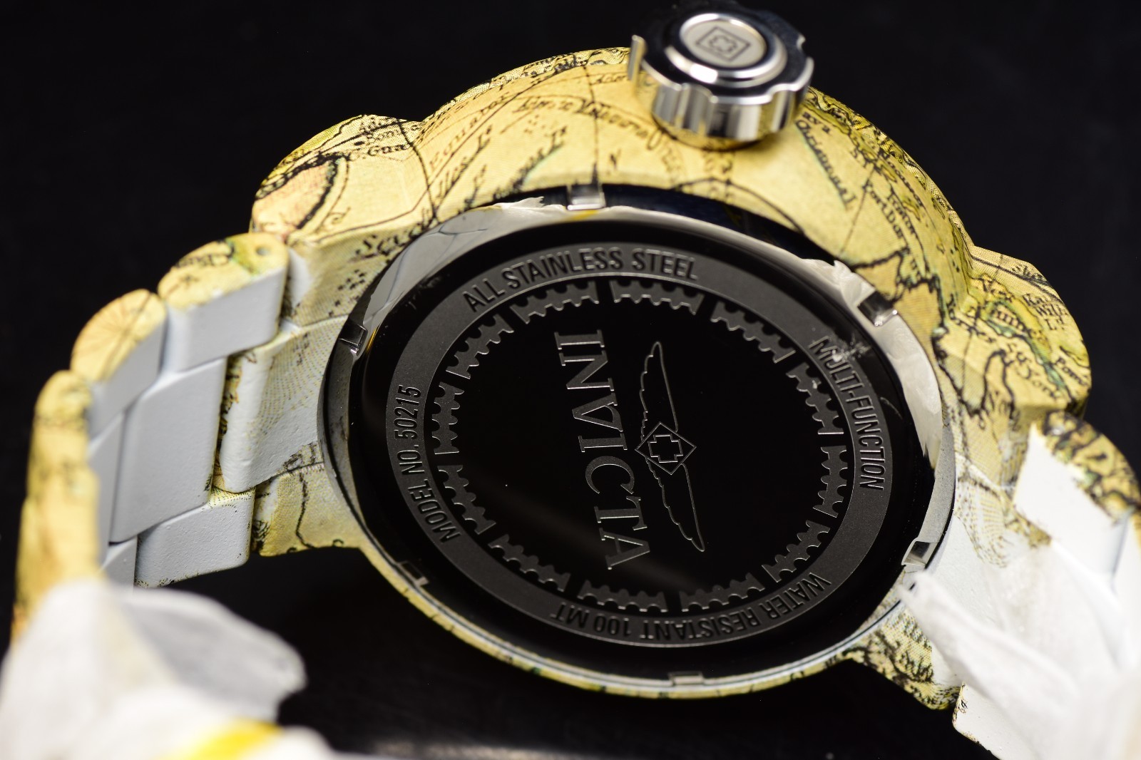 Invicta Pro Diver NeoArt Flux Men’s 52mm Steel Aqua Plating World Map Watch
