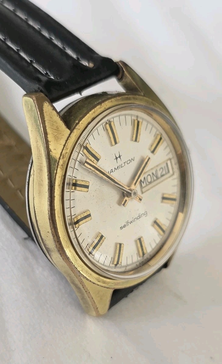 Vintage Hamilton Selfwinding 826 Day Date Gold Tone Men’s 35mm Watch 826007-4