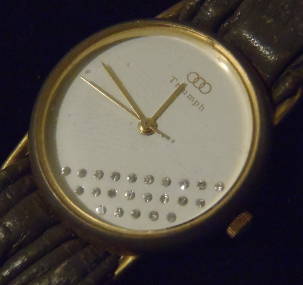 Vintage Triumph Watch Womens, Good Working Condition, 23 Crystals