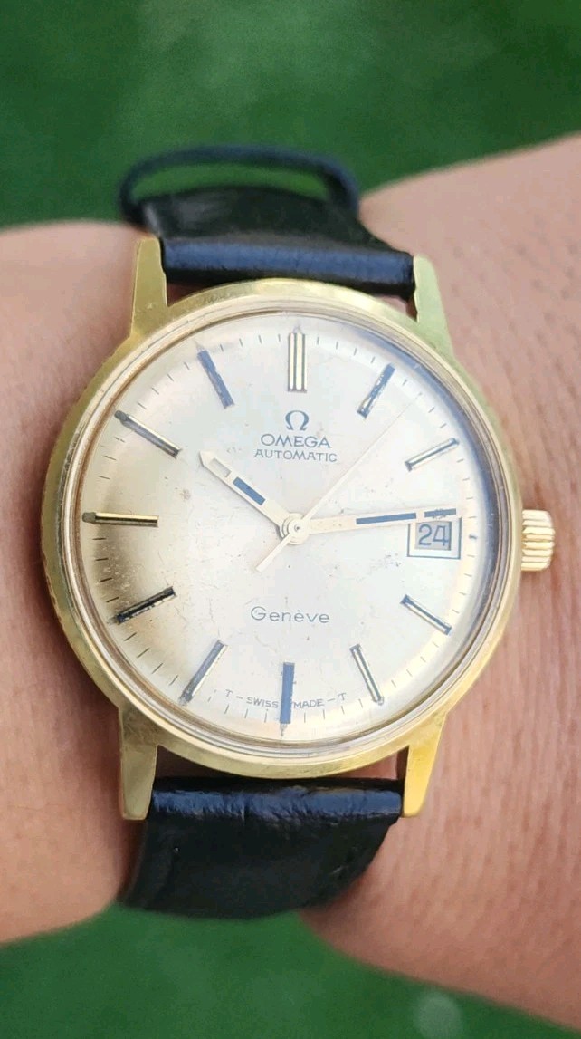Vintage Omega Geneve Automatic 166.070 Cal 565 Mens 34 mm Date Watch