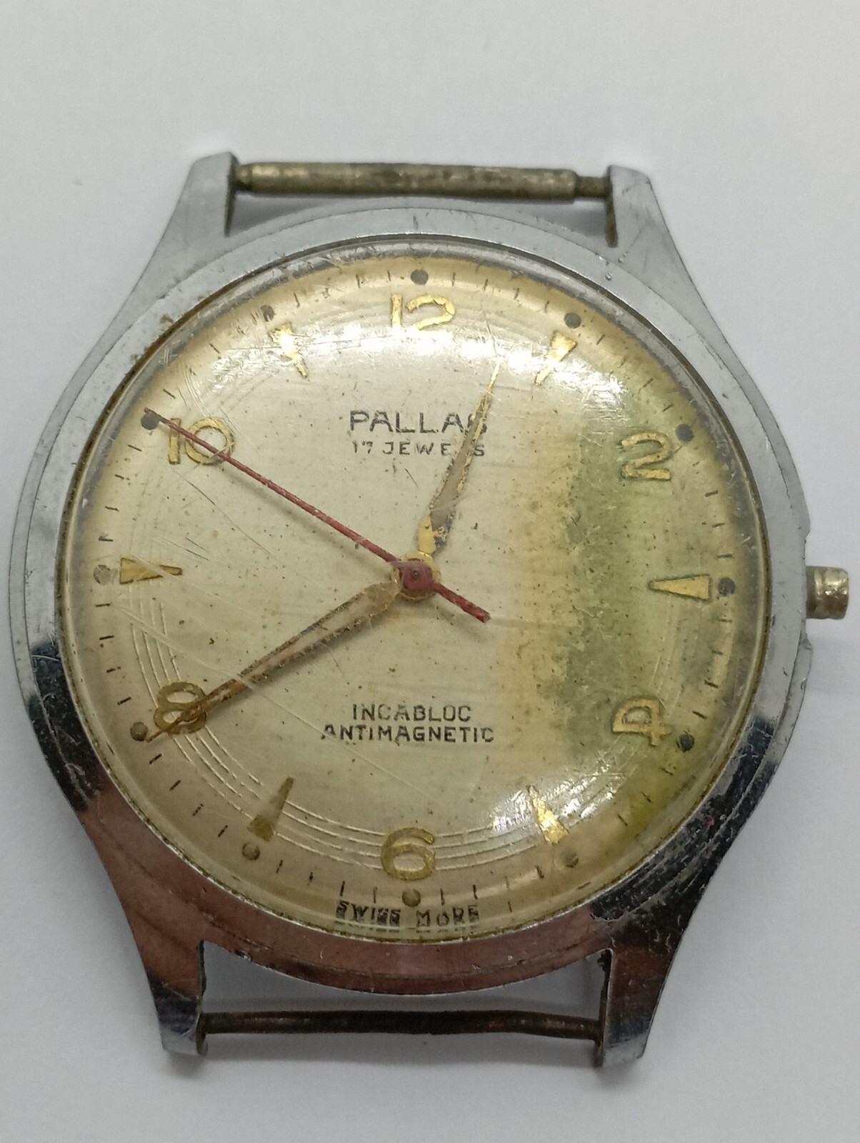 Vintage Pallas Swiss Watch Cal. FHF 28 Working Very Well Jumbo 17 Jewels READ!