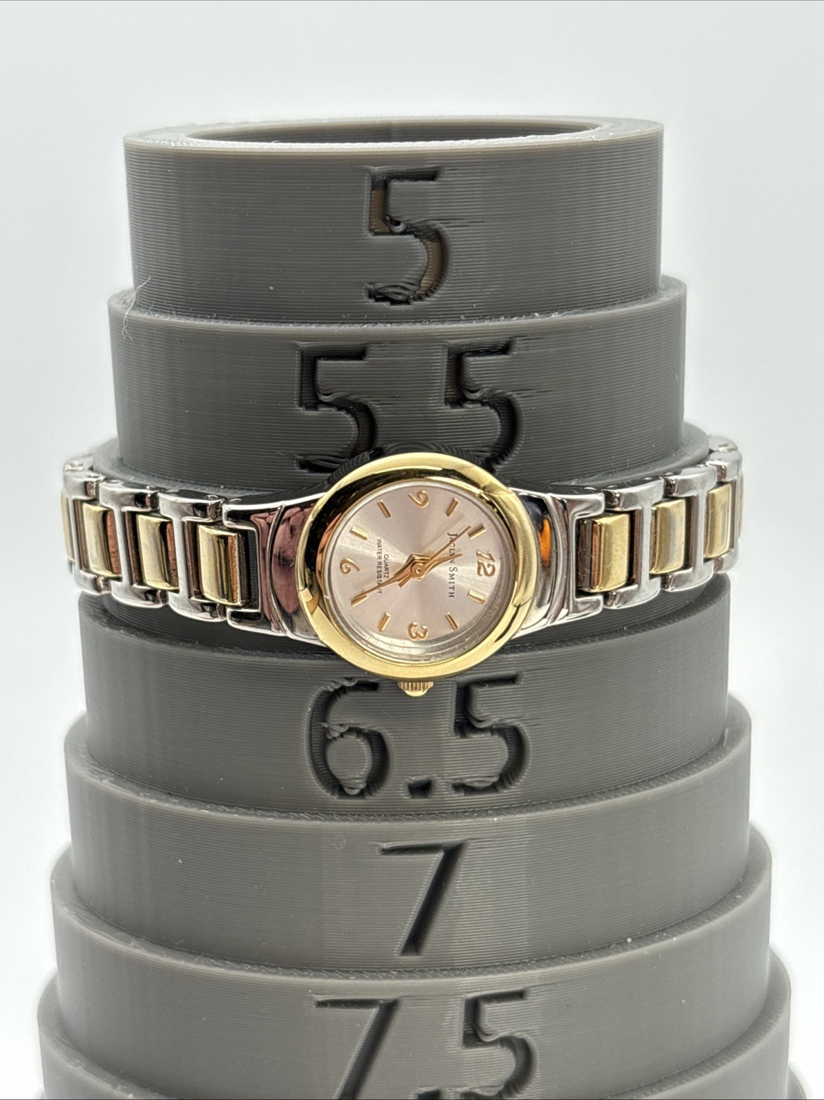 Ladies Jaclyn Smith TwoTone Bracelet Silver Dial Analog Watch JS3201 New Battery