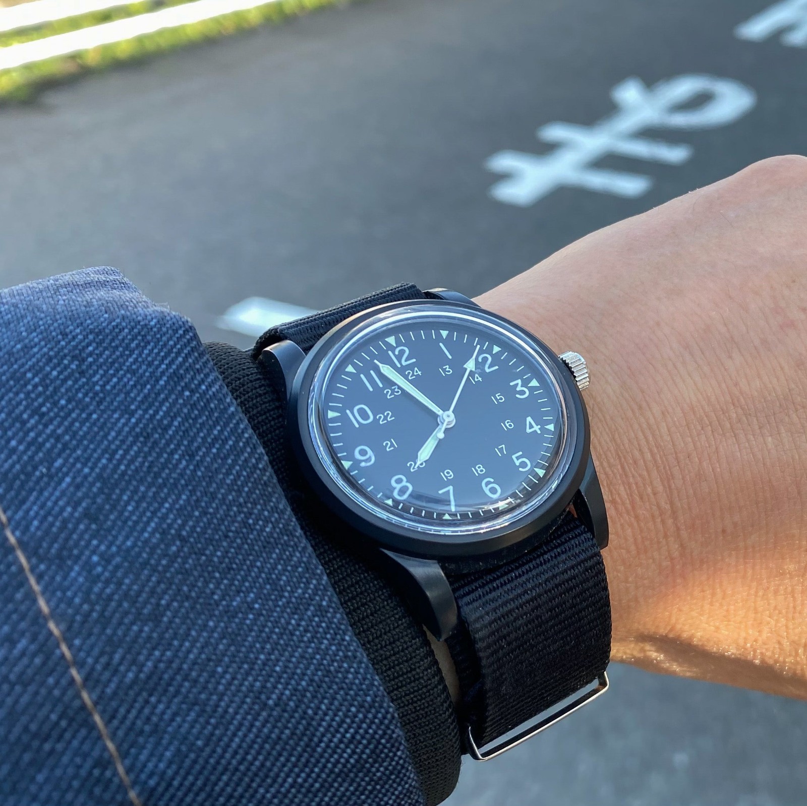 Daiso Military Milliwatch Black & Khaki 2 piece set Wristwatch Military japan