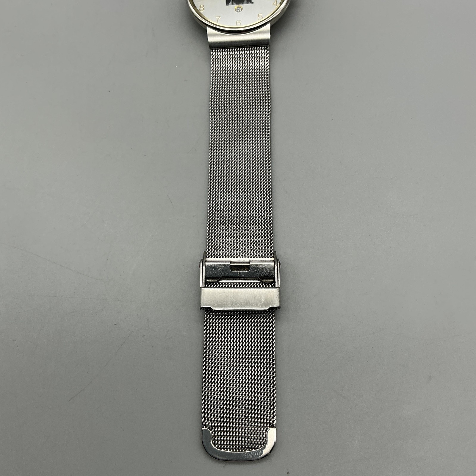 Skagen 355LGSC Mens Watch 34mm Silver Tone Date Mesh Cisco Logo New Battery
