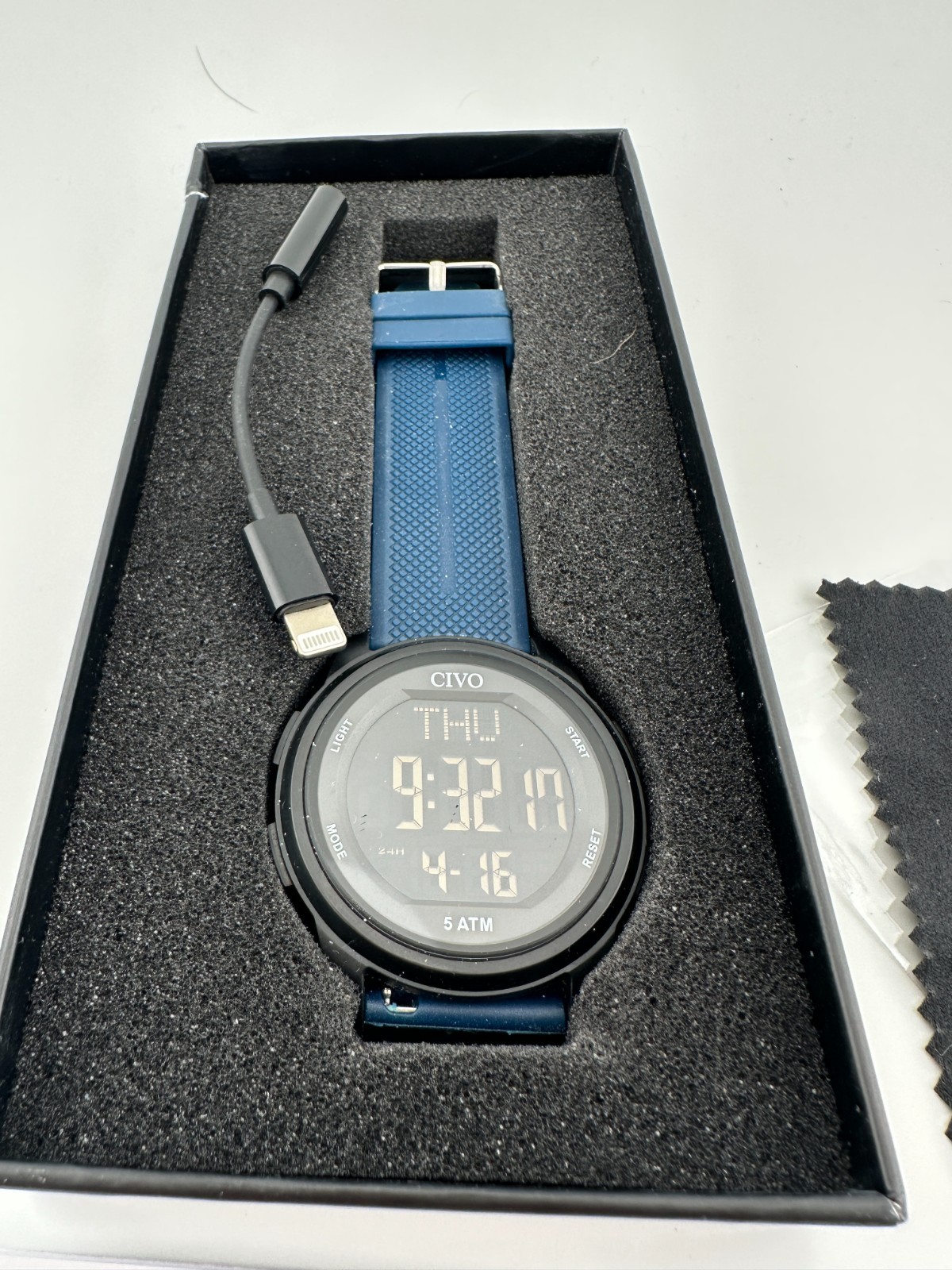 CIVO Blue Digital Watches Sports Waterproof Wrist Watch LED Soft Rubber Straps
