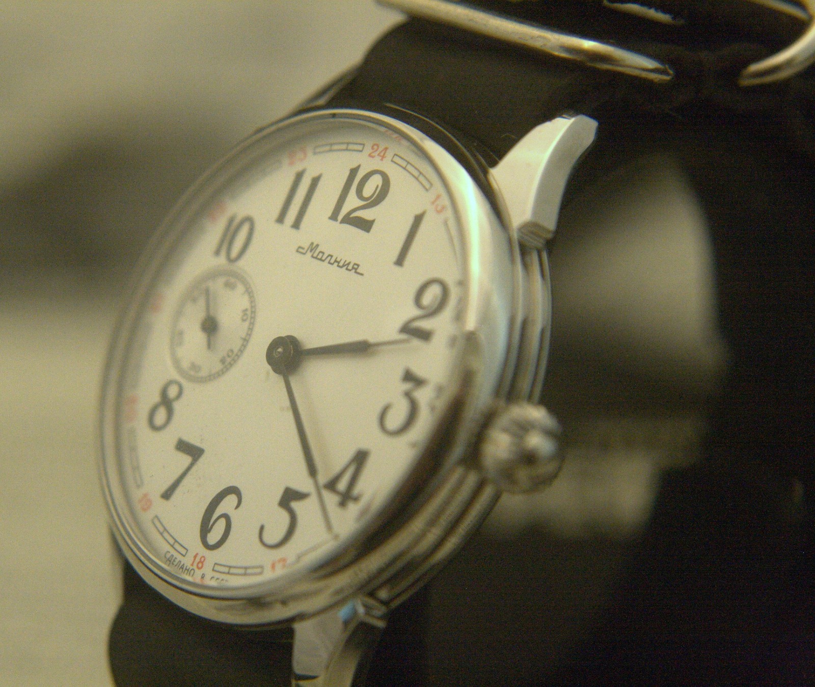 Serviced vintage men’s 1960’S MARRIAGE Molnija 16 jewel wristwatch conversion