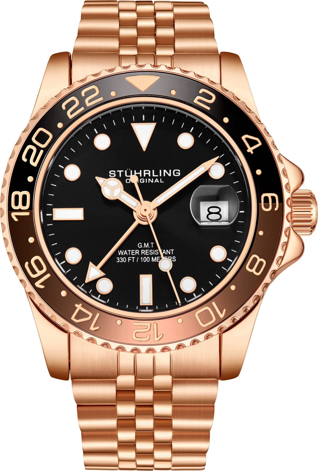 Aquadiver GMT Rose Gold/Stainless Steel | Black Dial Wristwatch 3968.5