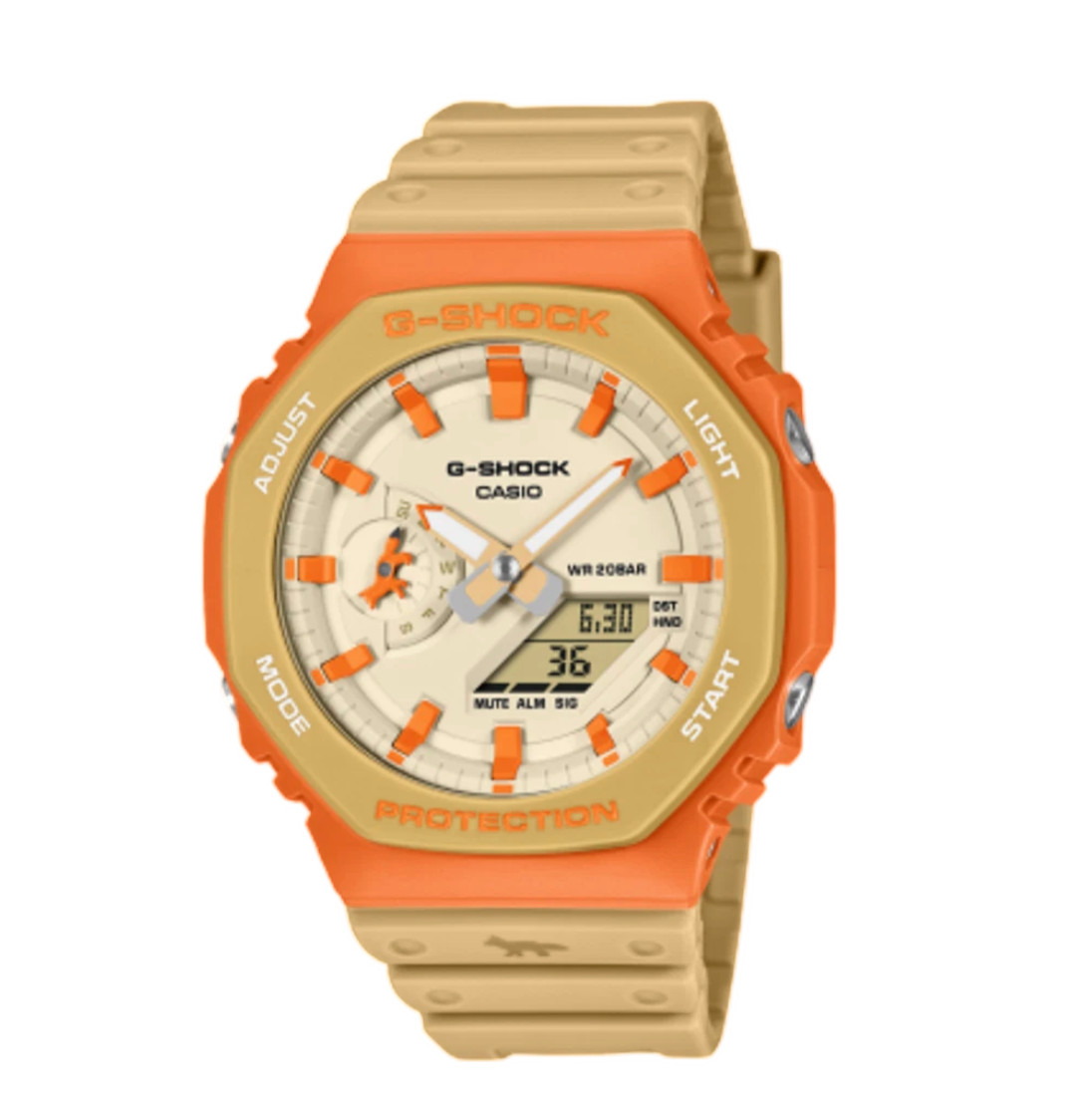 Casio G-Shock x Maison Kitsune GA-2110MK-5A CasiOak Orange Beige Watch New