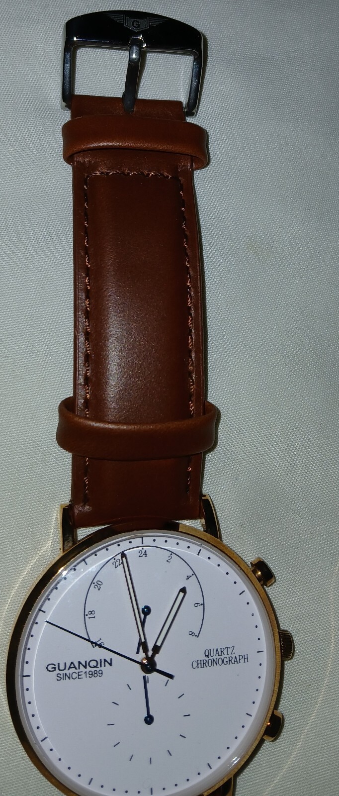 GUANQIN GQ Boutique Quartz Chronograph Automatic Mens Watch New + Battery & Tool