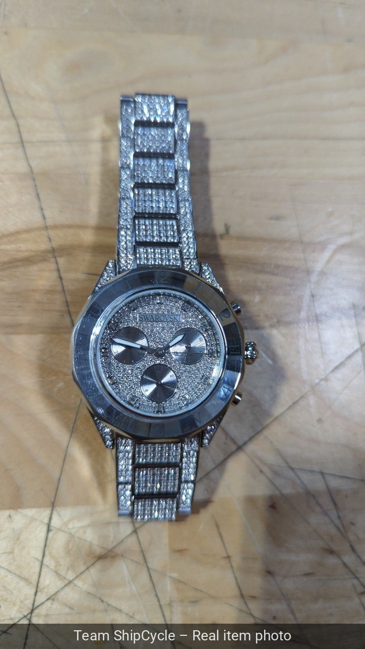 Swarovski Dextera Lux Watch Metal Bracelet Silver Tone custom size 6 12 G2U
