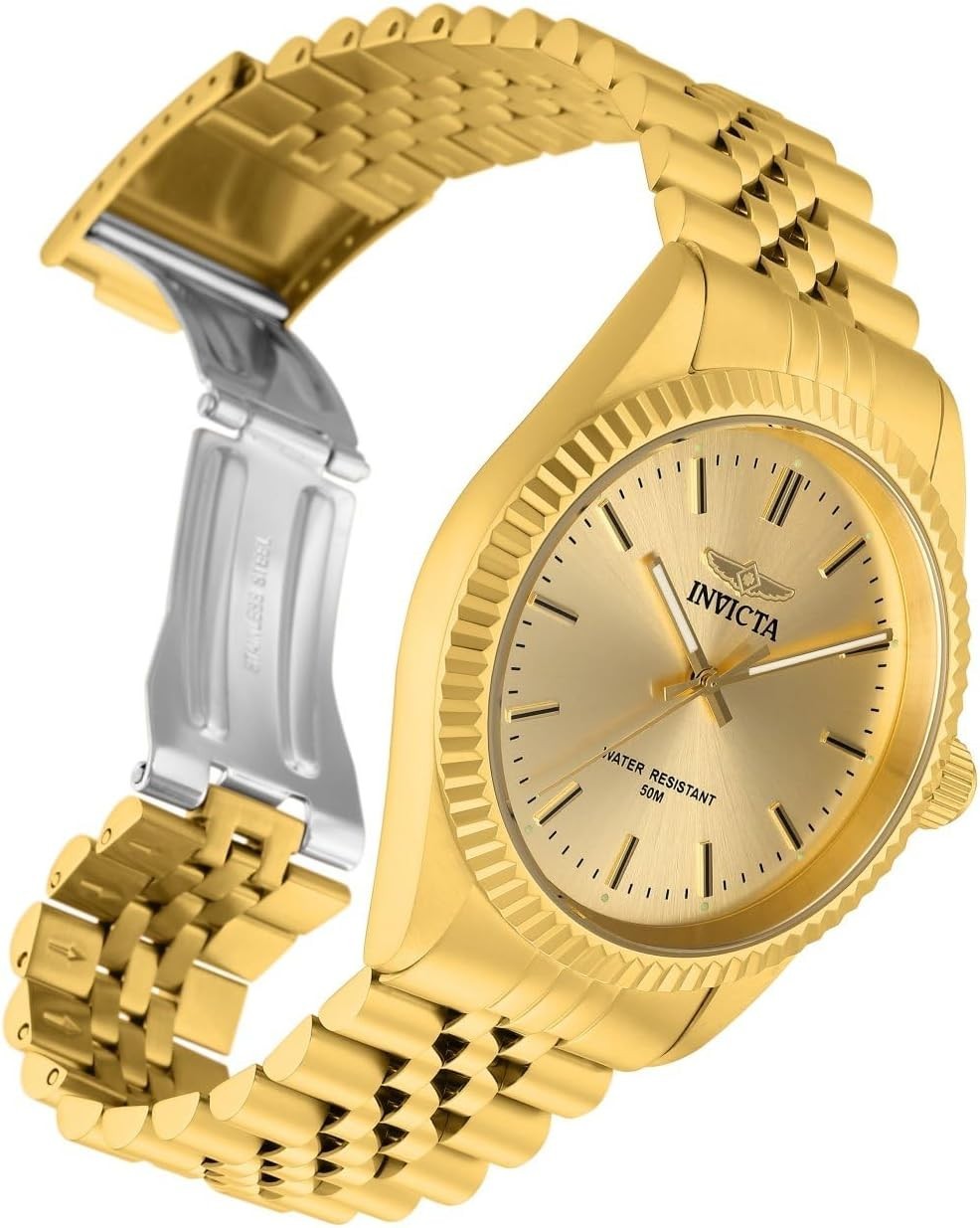 Men’s Luxury Quartz Watch with 50m Water Resistance & Stunning Champagne Dial