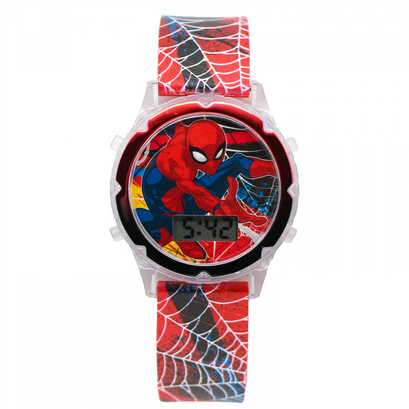 Spider-Man Web Pattern Kid’s Digital Watch Red