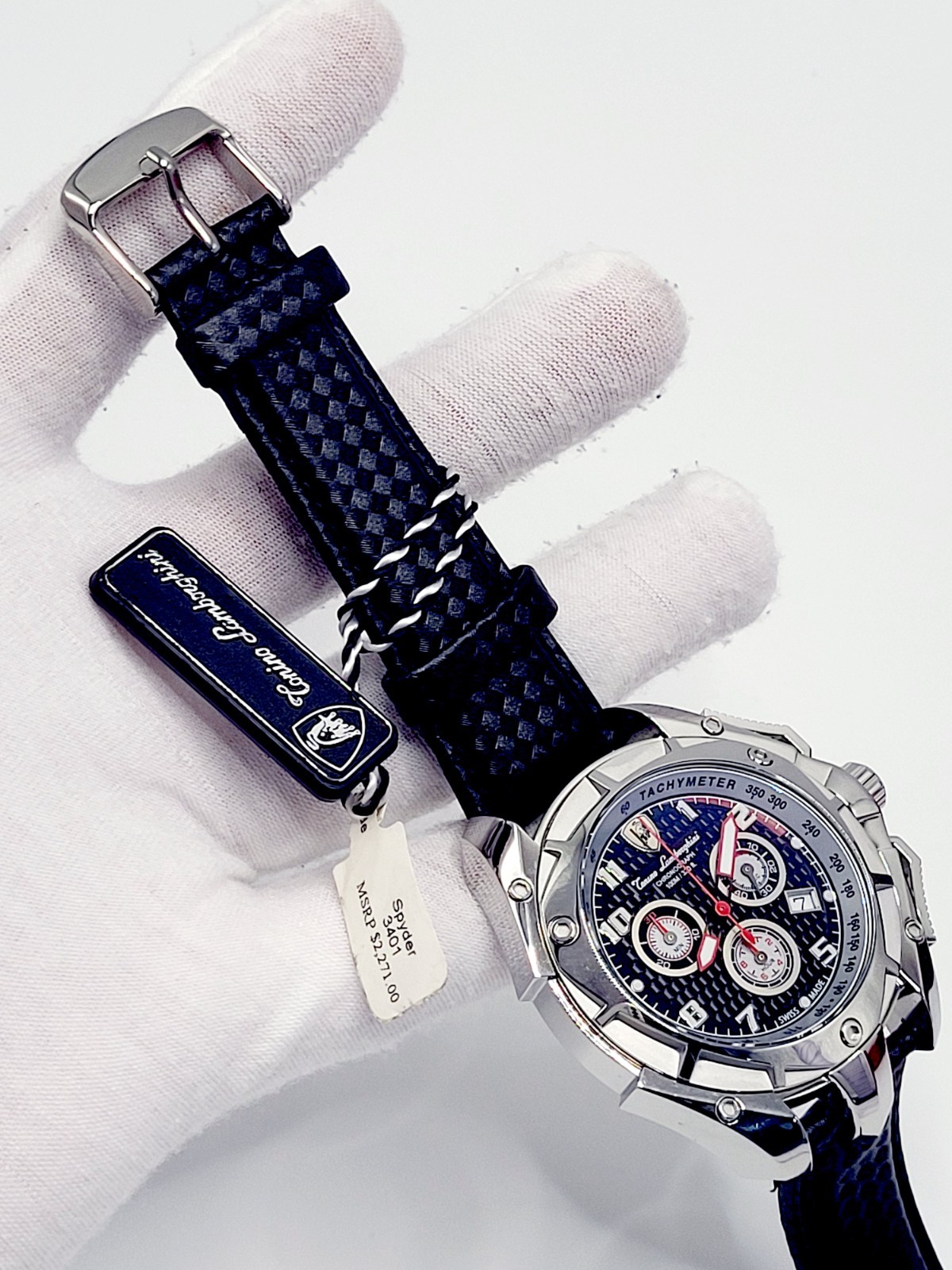 $2271 Swiss, Rare [NEW] 48mm Tonino Lamborghini TL 3401 Tachometer Quartz Watch