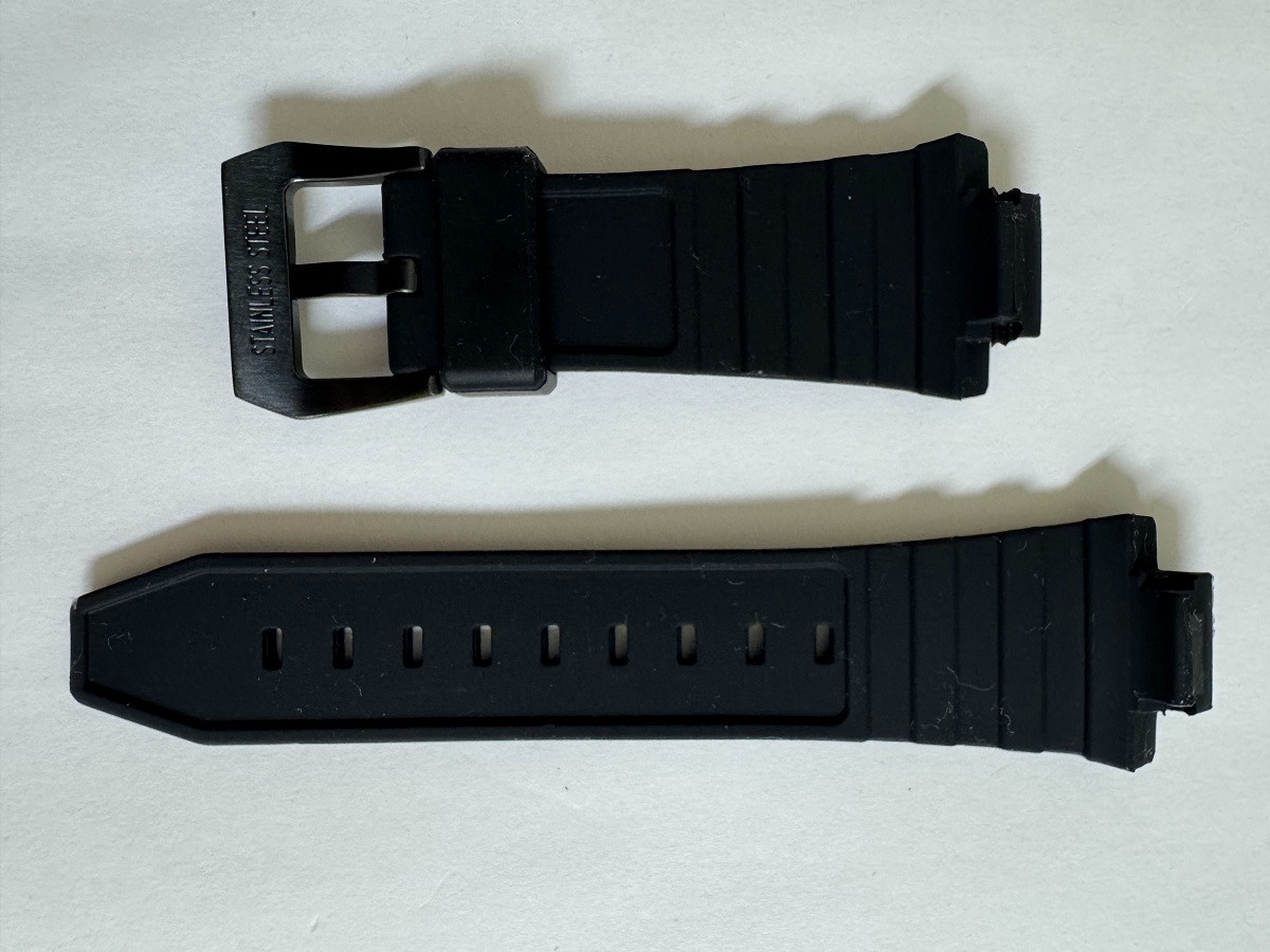 NOS Man’s Swiss Legend Expedition Silicone/Rubber Black watch band strap