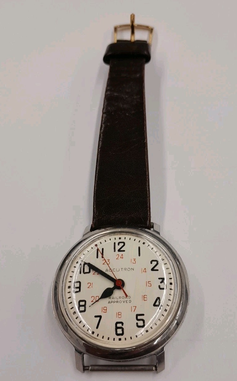 1960s 70s Accutron BULOVA RAILROAD APPROVED WATCH 214 Working New Battery