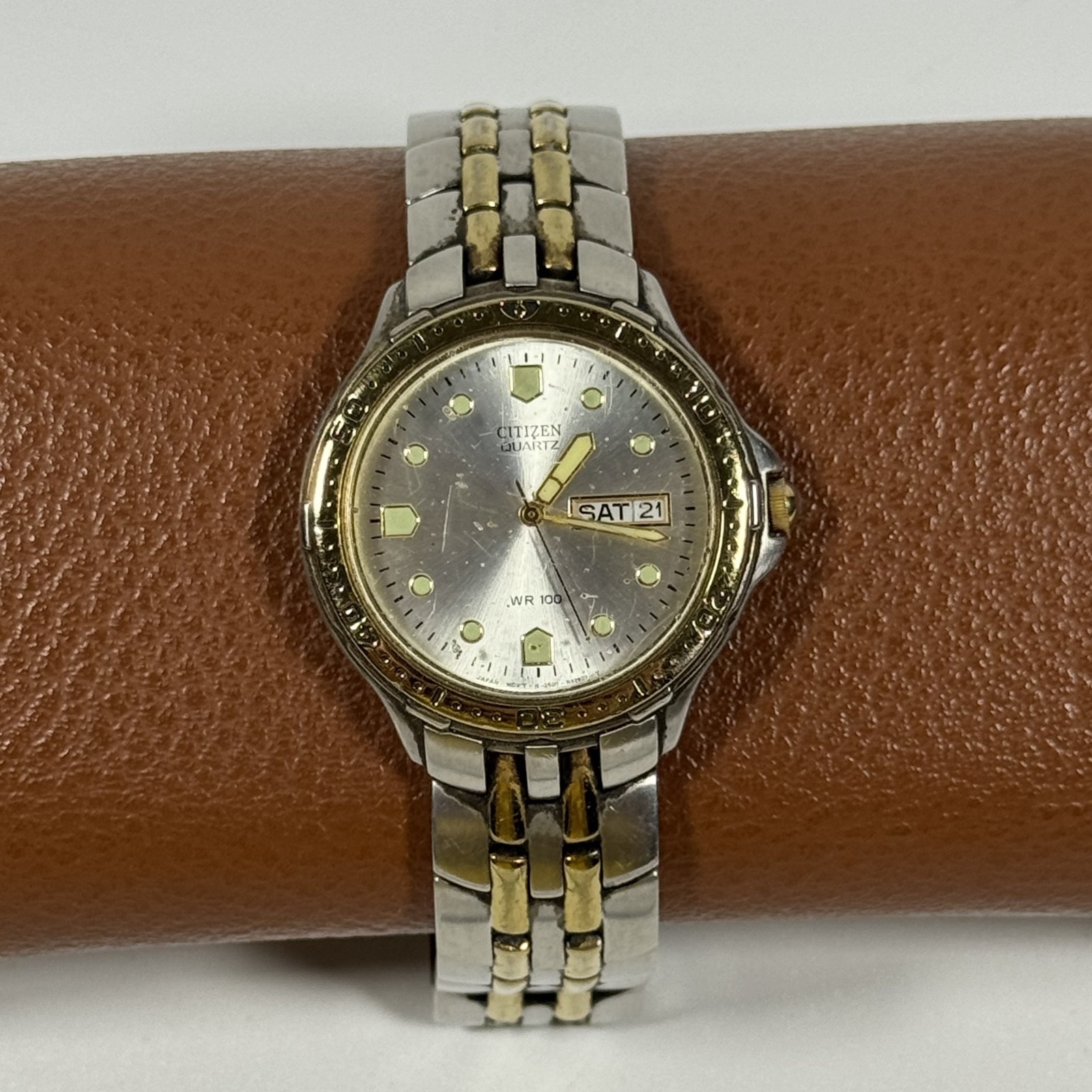 Citizen Eco Drive Watch WR100 Two Tone Day Date Womens Stainless Steel