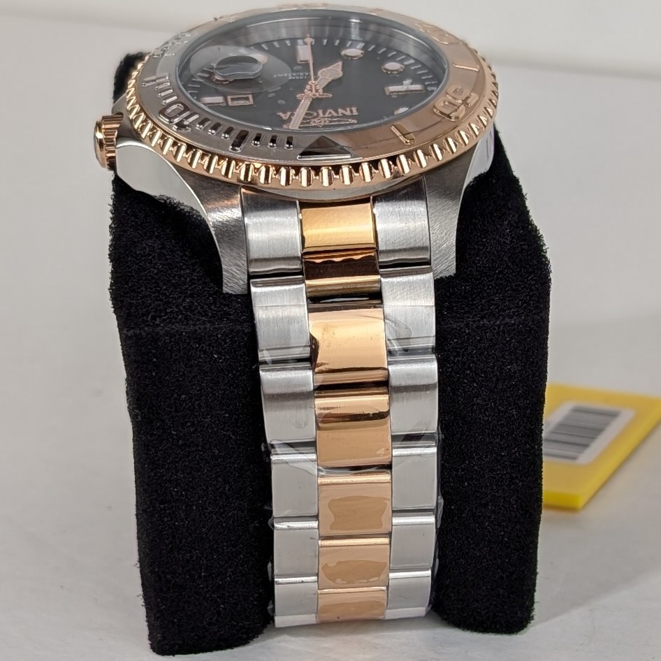 Invicta GRAND DIVER Men’s 47mm Watch Silver Tone Rose Gold Black Dial 24625 NEW