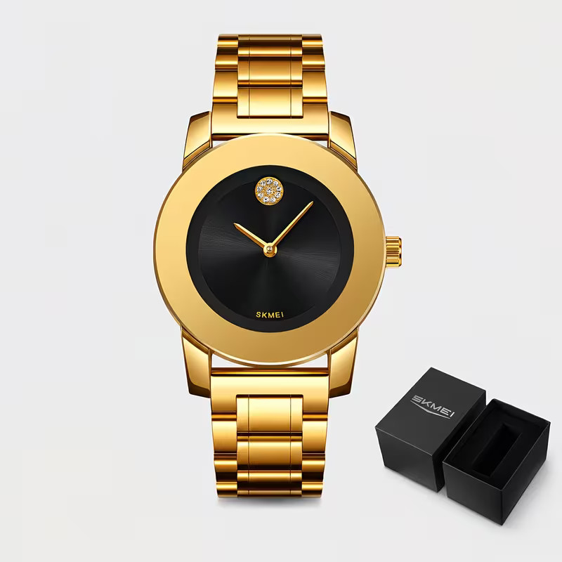 SKMEI Unisex Simple Dial Full Steel Business Waterproof Quartz Wristwatch Watch