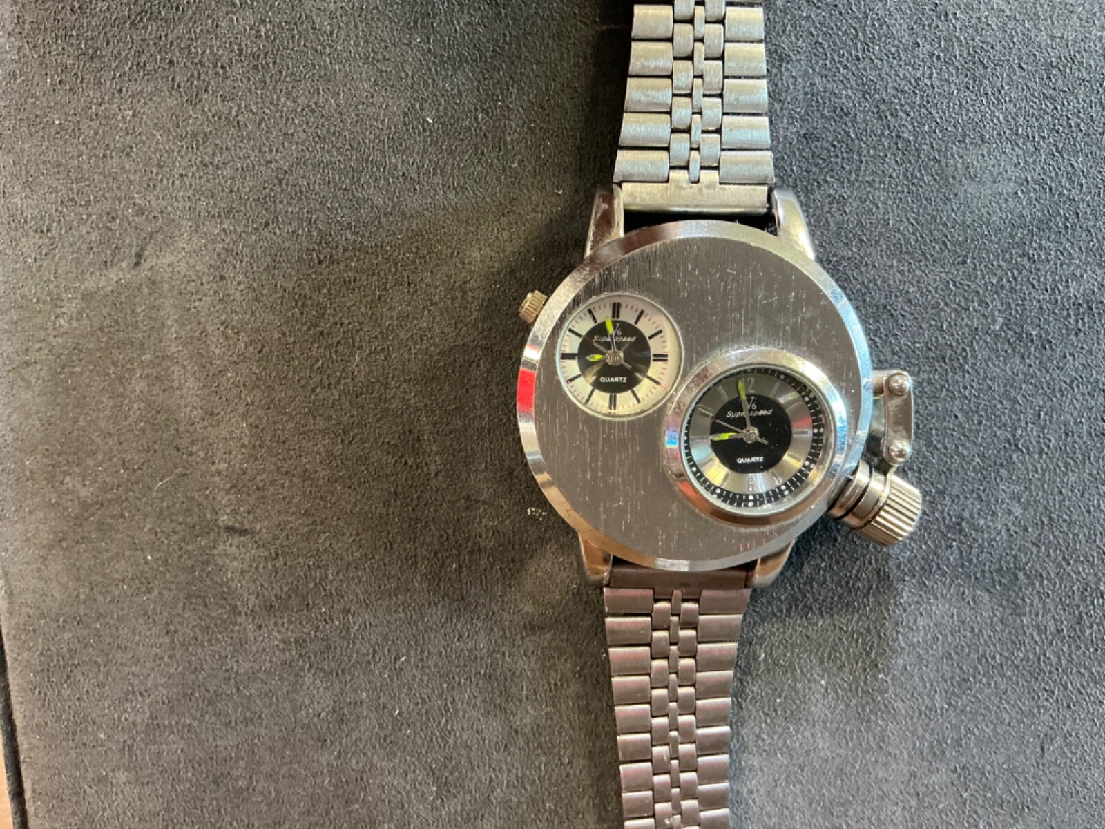 Elegant Viser 6009 V6 Superspeed Quartz Wristwatch Dual Movements WORKING