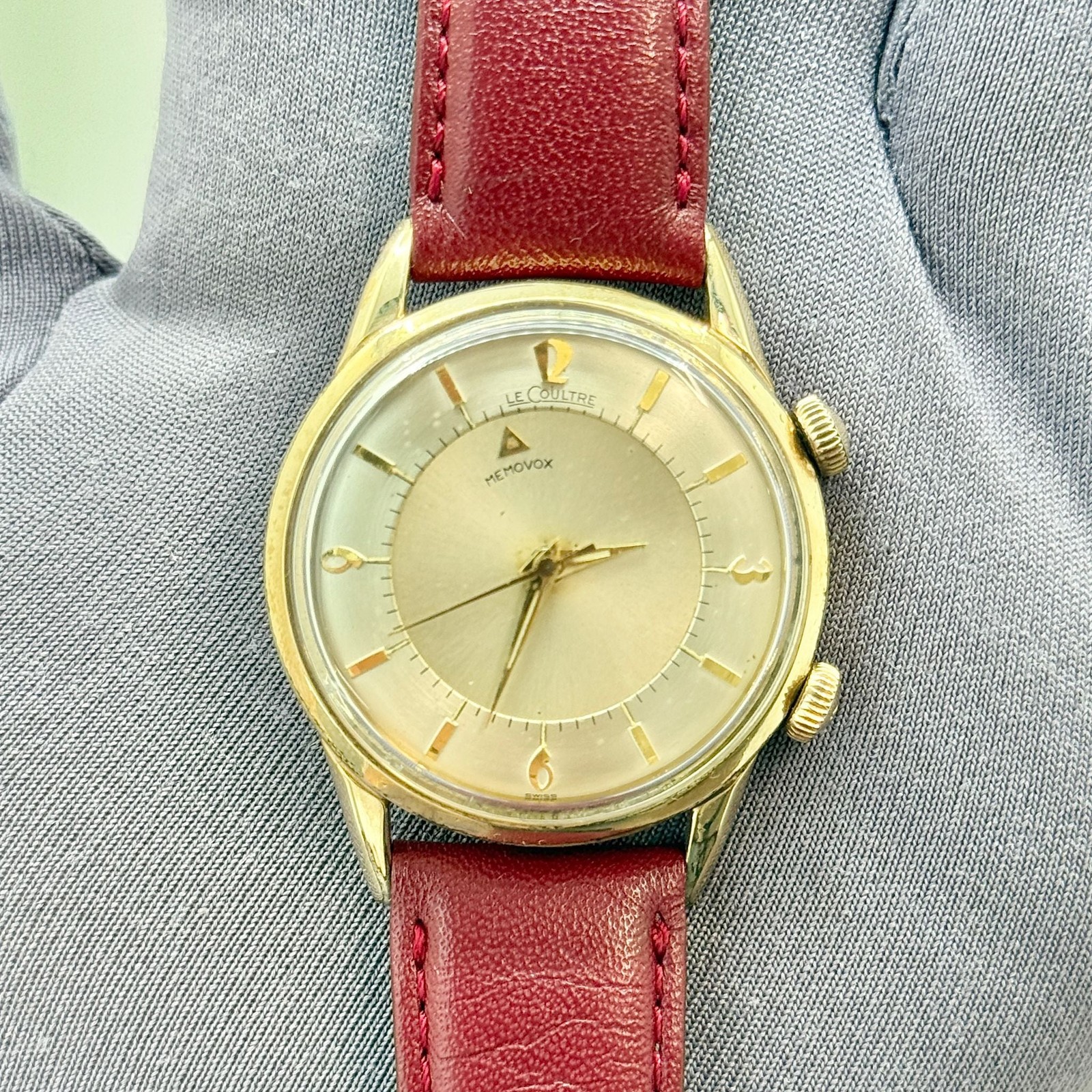 Jaeger LeCoultre Memovox Steel Manual Hand Wind 33mm Alarm Men’s Vintage Watch