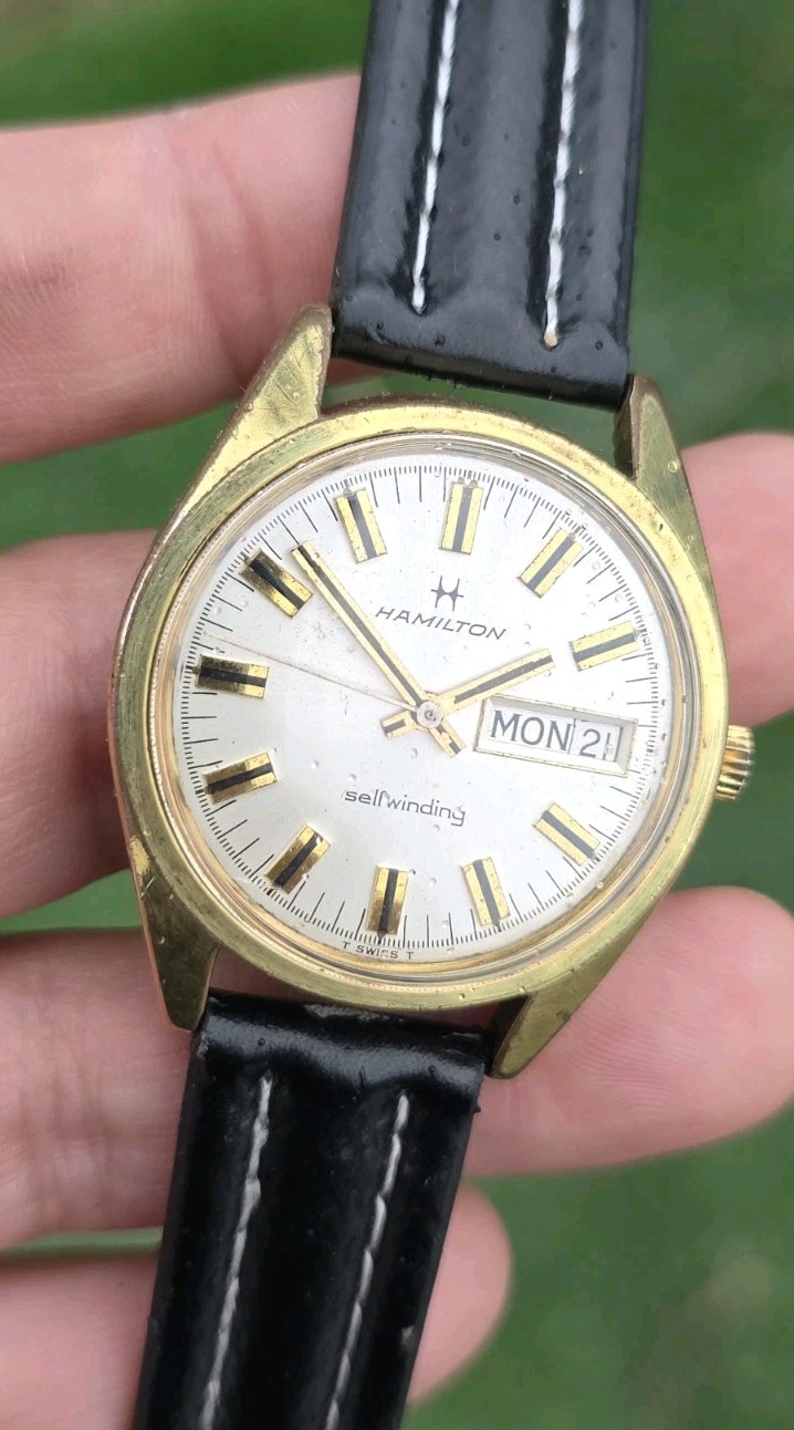 Vintage Hamilton Selfwinding 826 Day Date Gold Tone Men’s 35mm Watch 826007-4