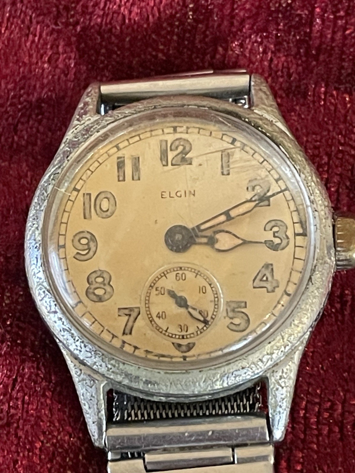 Elgin Women’s Manual Wind Mechanical Analog Watch Beige Dial Silver Bracelet