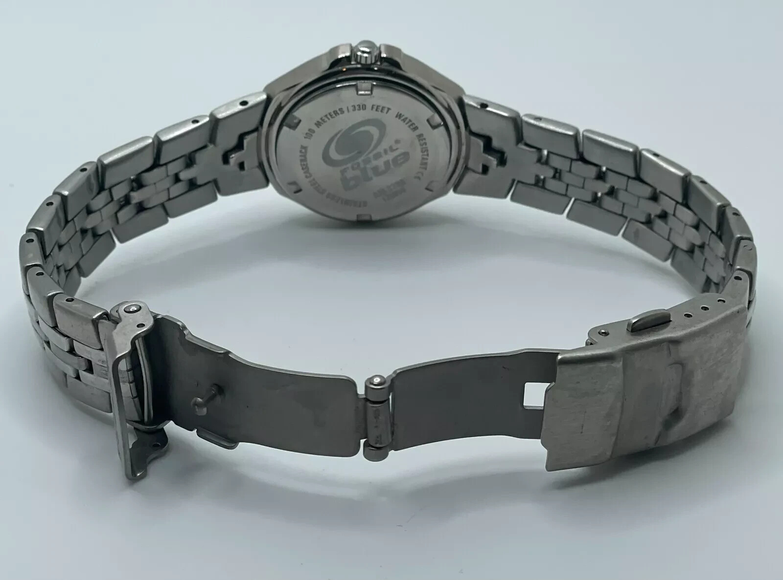 Fossil Blue Watch AM-3298 Womens 29mm Case Bracelet Band Quartz Three Hands