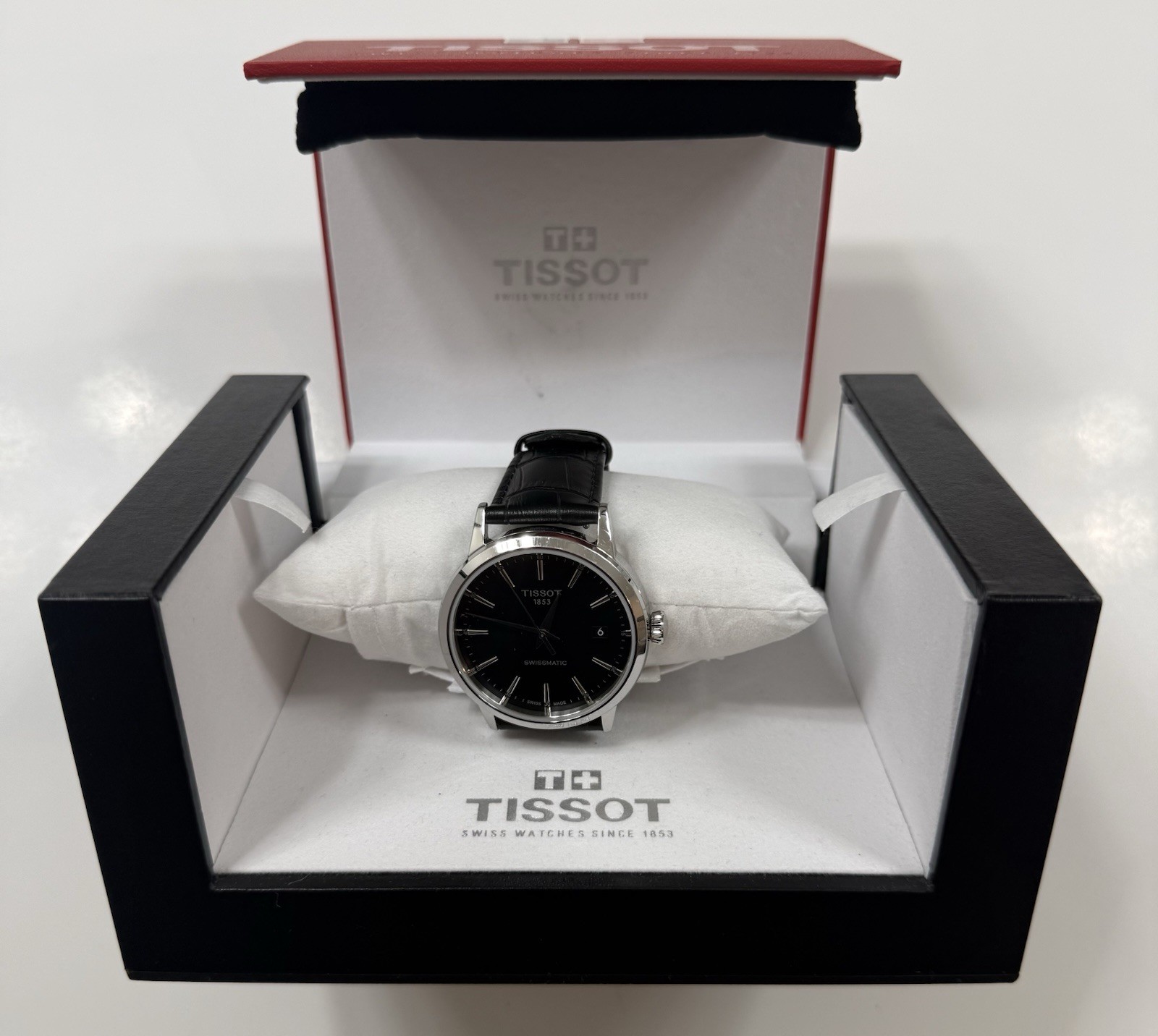Tissot Classic Dream Men’s Black Dial Swissmatic Watch Leather Band T109407 A