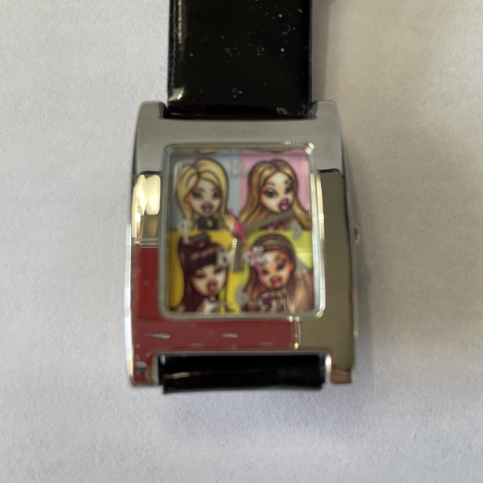 Vintage Rare Bratz Wristwatch with Black Faux Patent Leather Band, 72BRVP024