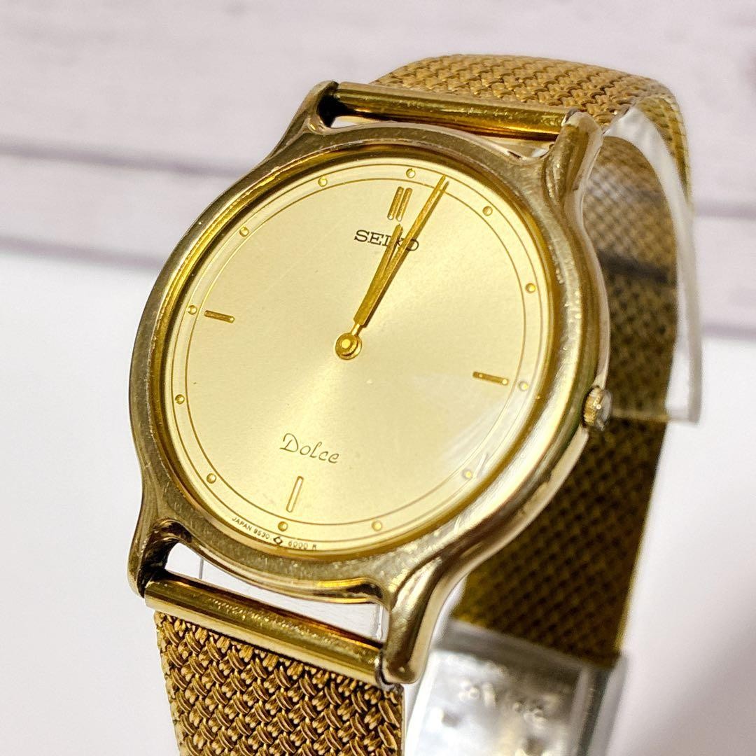 SEIKO 9530-6000 Men Quartz Working Dolce SGP30 Gold Thin Dress Watch