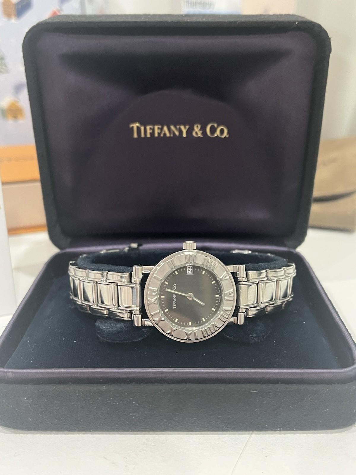 Tiffany & Co Atlas Stainless Steel Quartz Date Watch
