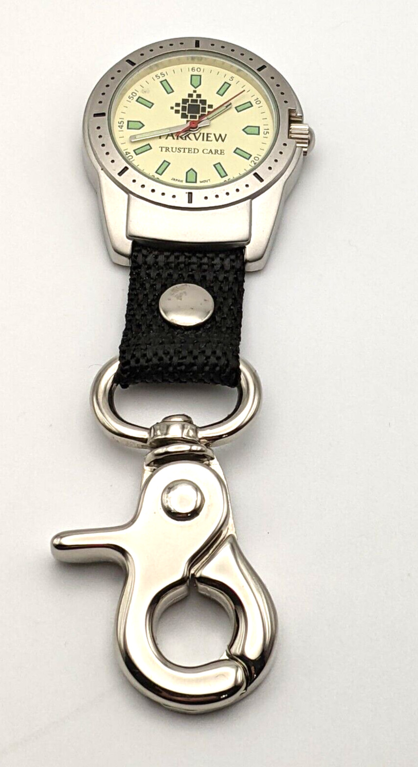 Golf/Outdoors Fob Watch Nylon Strap with Bolt Clip On New Battery