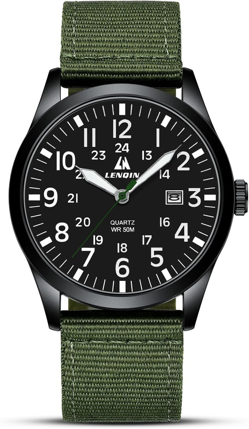 LN LENQIN Mens Watches Military Watch Sport Analog Quartz Waterproof Wrist Watch