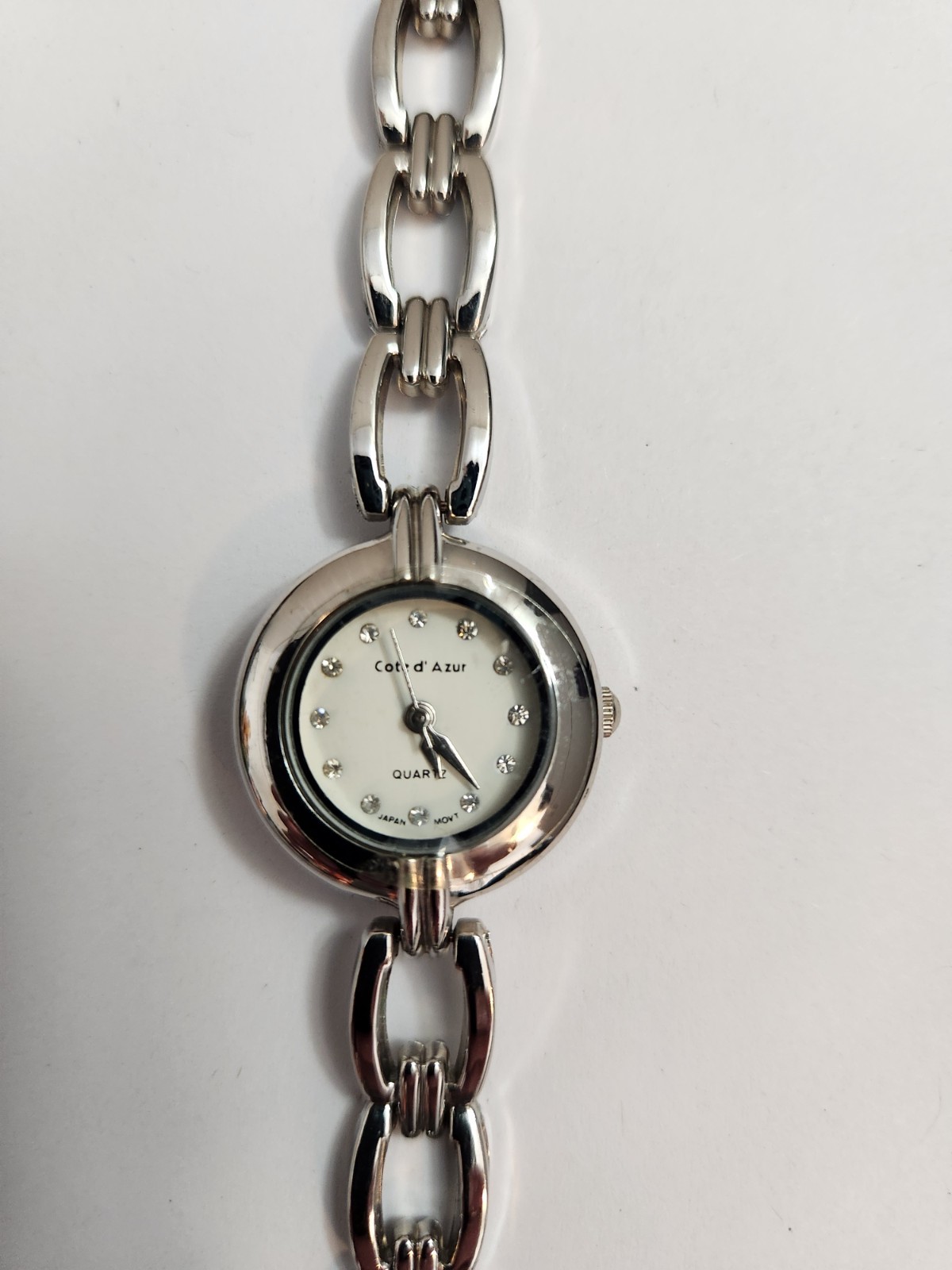 Cote d’Azur Women’s Quartz Silver Tone Bracelet Watch White Dial Analog