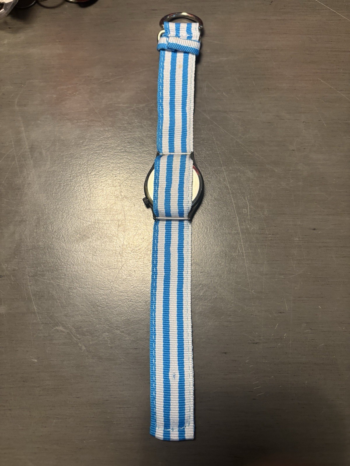 Concepts Quartz Analog Wristwatch NOVOTEL Promo Blue/White Nylon Strap Black