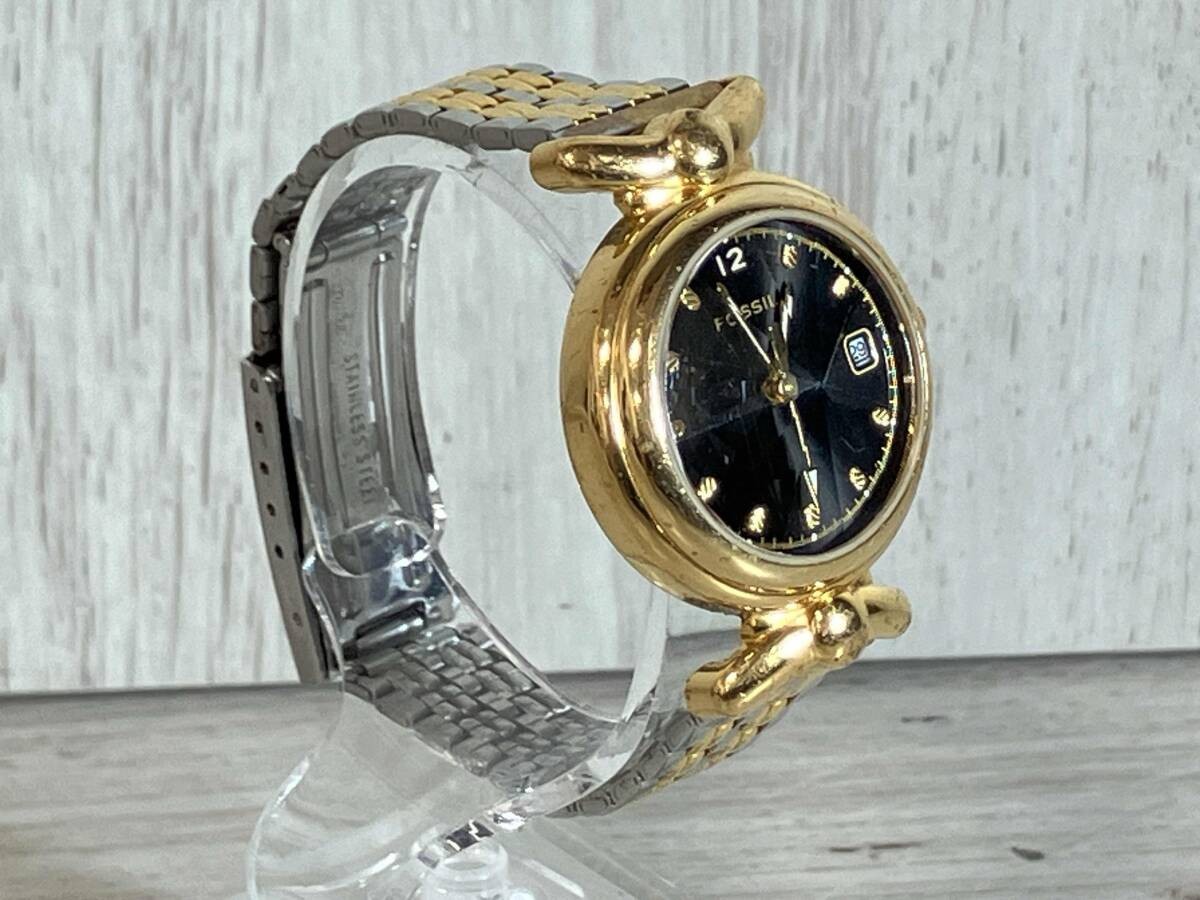Fossil PC 9582 Wristwatch Steel Case Quartz Authentic Vintage Mens Rare
