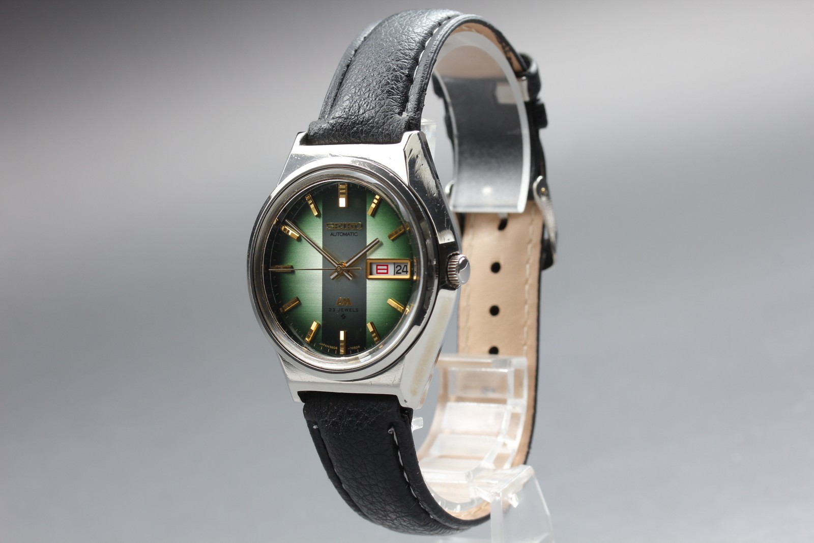 SEIKO Lord Matic LM 5606-7310 Green Dial Date KANJI 36mm AT Men’s 1973 Near MINT