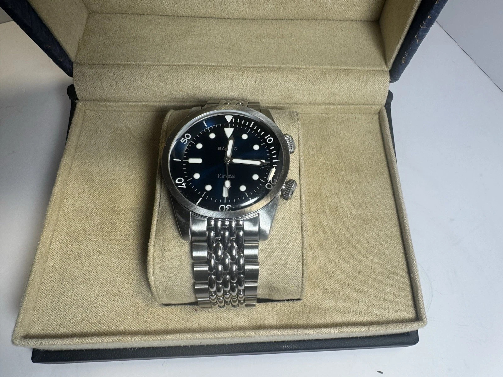 Baltic Aquascaphe Dual Crown Blue Dial Classic Luxury Men’s Watch