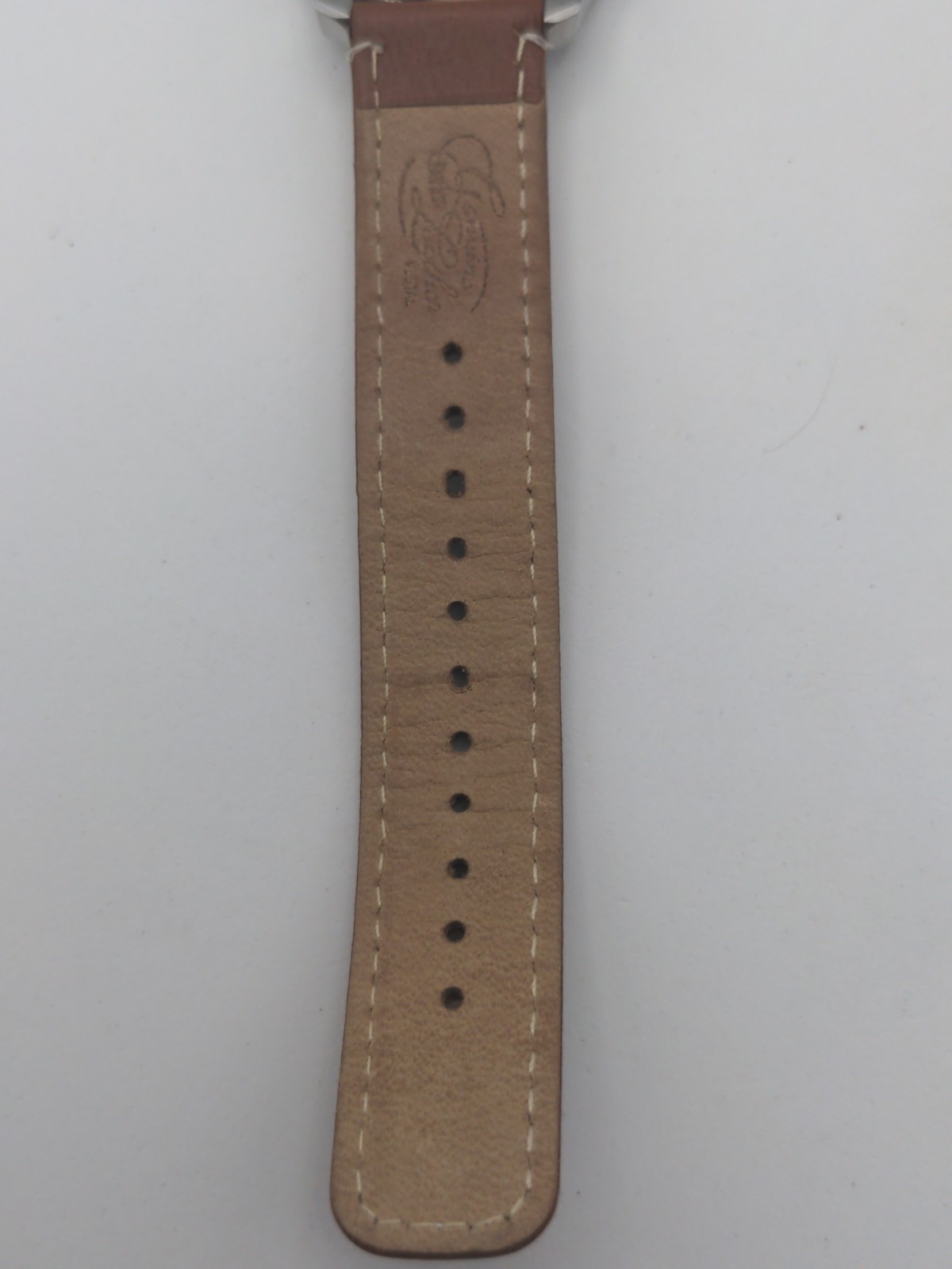 Vestal Men’s Heirloom Silver Tone Brown Leather Band Quartz Watch New Battery