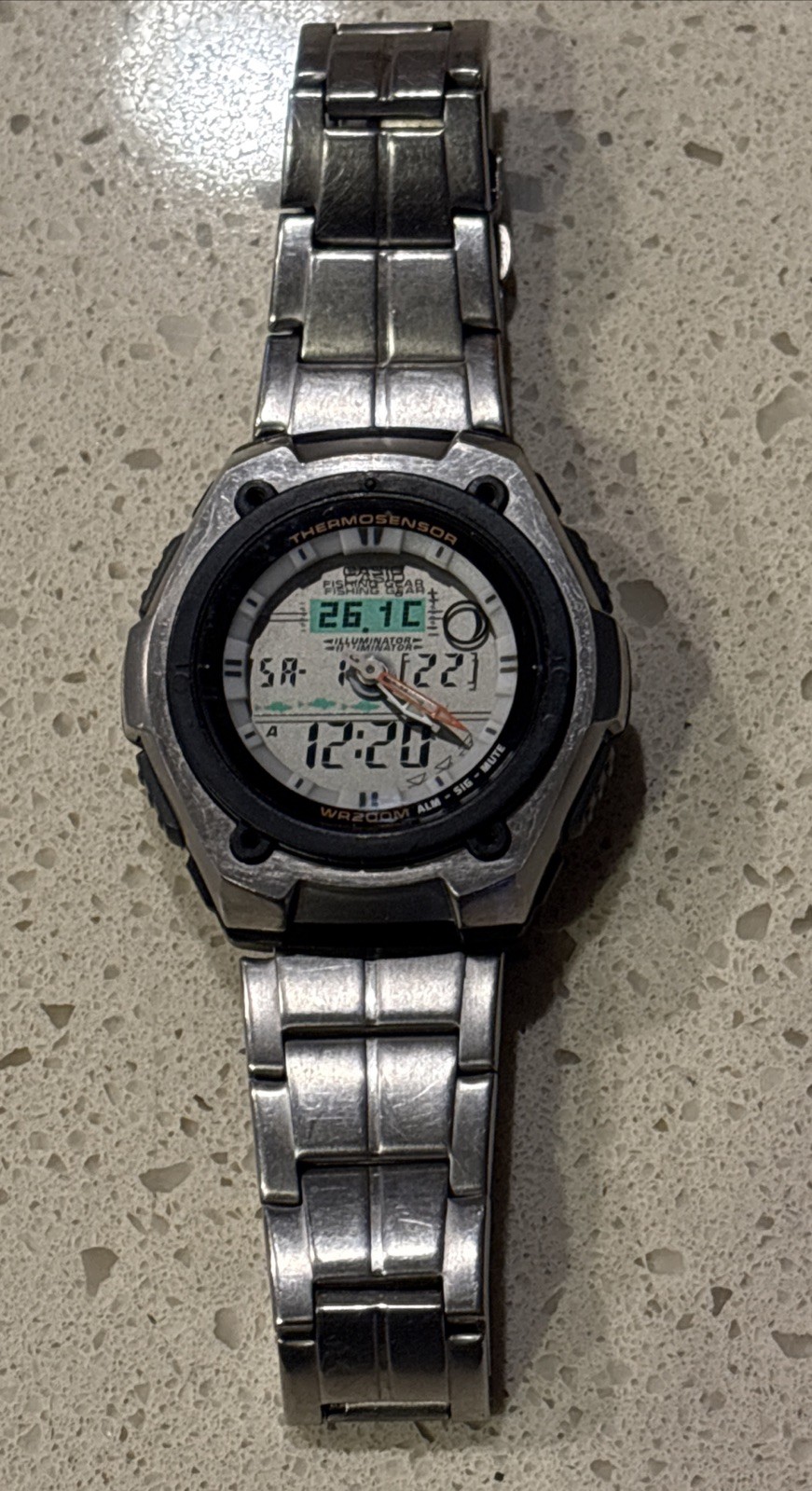 CASIO Fishing Gear 5056 AQW-101 Ana-Digi Quartz Vtg Men’s Watch New Batteries