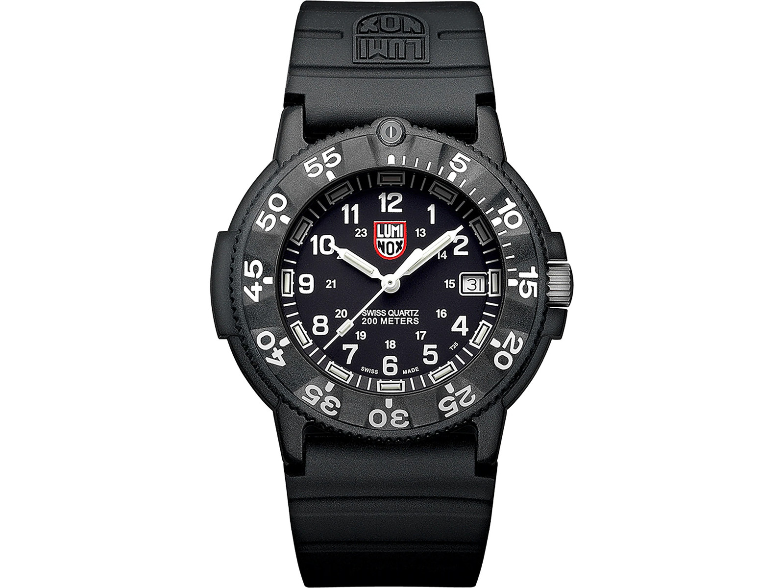 Luminox Original Navy Seal Watch Carbon Compound Case/Rubber Band Black/White