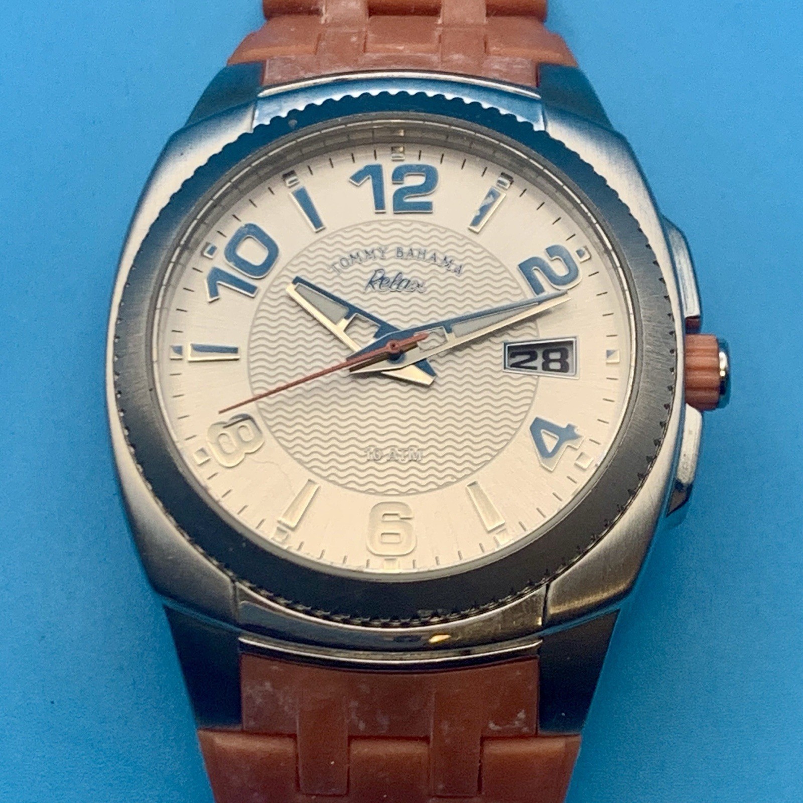 TOMMY BAHAMA RELAX RLX4000 Women’s Wristwatch Date St Steel Case Works New Batt