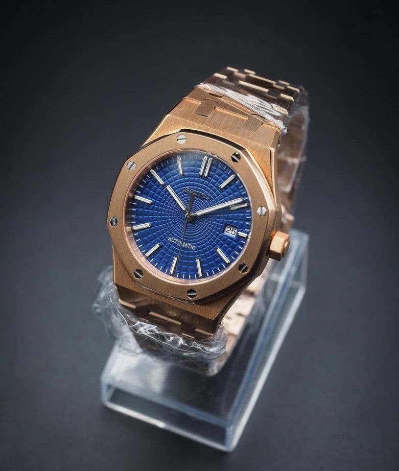 Seikmod royalblue Bronze | Blue Textured Dial | Sapphire | NH35 Automatic