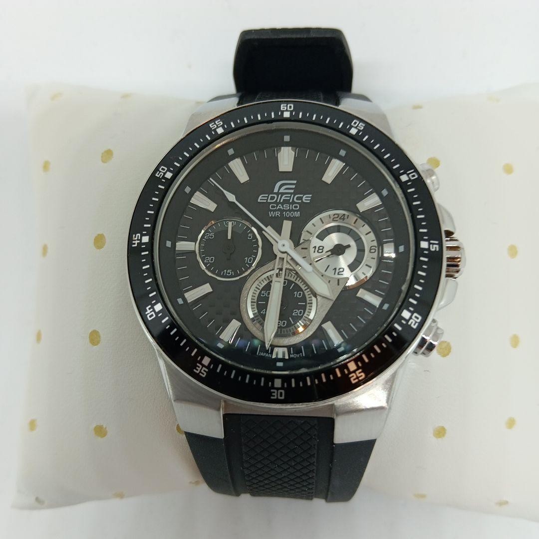 Casio Edifice Chronograph Quartz Black Rubber Band Mens Watch Japan