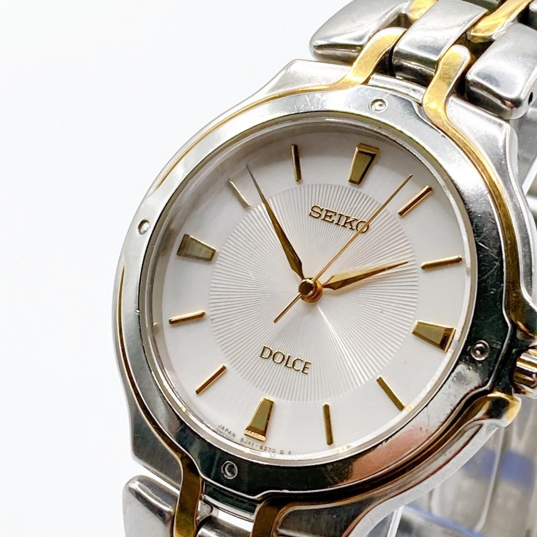 SEIKO DOLCE Men’s Watch Quartz 8J41-6150 Silver Gold Dial 33.4mm Wrist 18cm